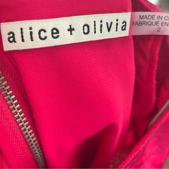 ALICE + OLIVIA Stella Cutout Midi Dress in Pink Size 2 - Picture 12 of 15